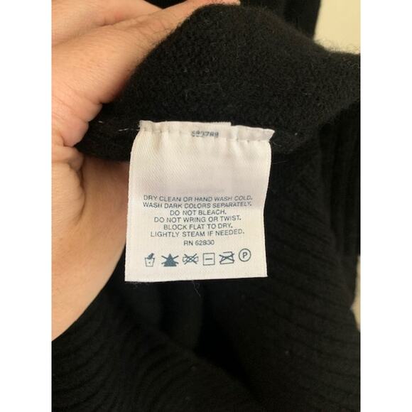 Lands' End-Classic-Cashmere-Crewneck Sweater-Black-Soft Knit-Fall-Women's-14–16 - Picture 6 of 6